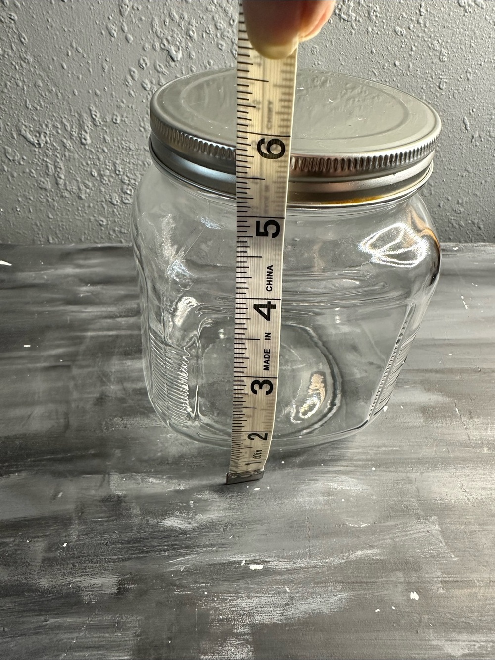 Vintage Clear glass square jar ribbed sides with lid 6X4 inch - Picture 6 of 8
